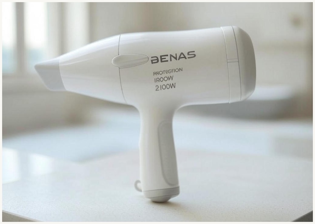 BENAS 음이온 보호 빠른 건조 경량 헤어드라이어 2100W, 하얀색